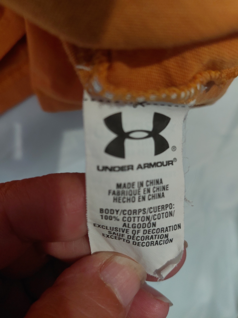 Under Armour Orange Long-Sleeve Tee with Dark Gray Tree Logo - Picture 5 of 9